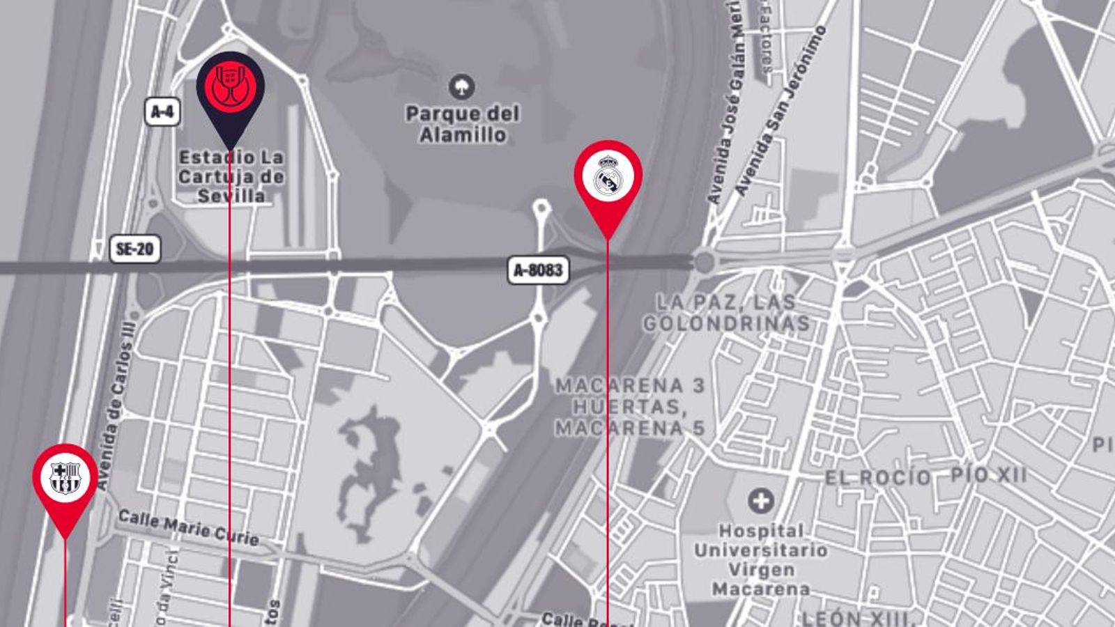 Ubicaciones de las Fan Zone para la final de Copa 2025