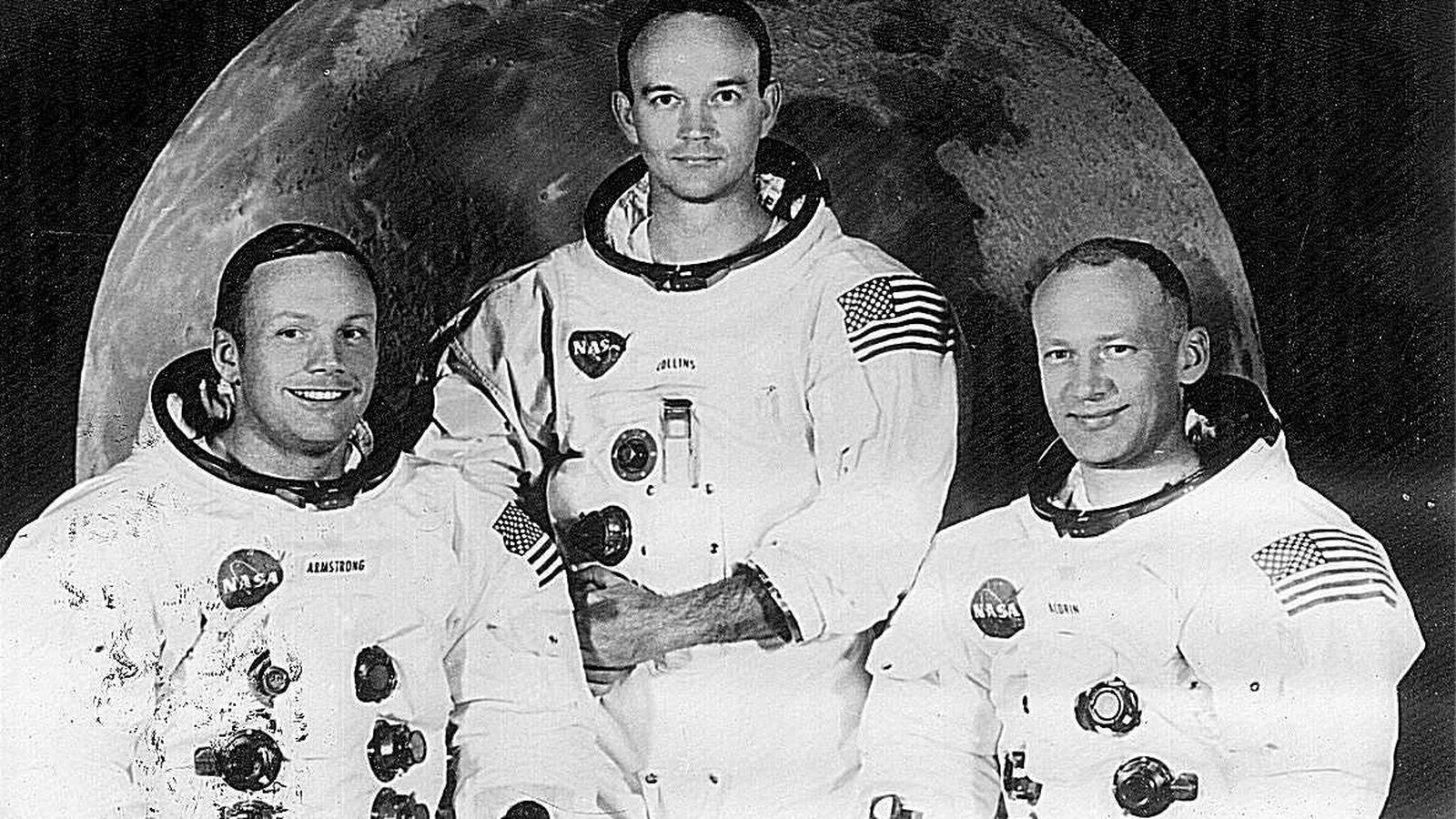 Los astronautas Armstrong, Collins y Aldrin.