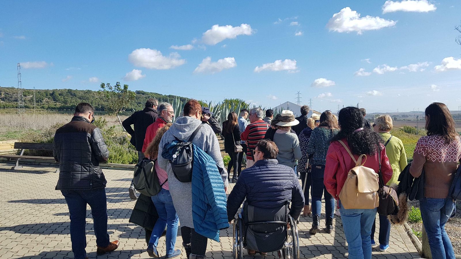 Un grupo de visitantes en el conjunto arqueológico de Doña Blanca.