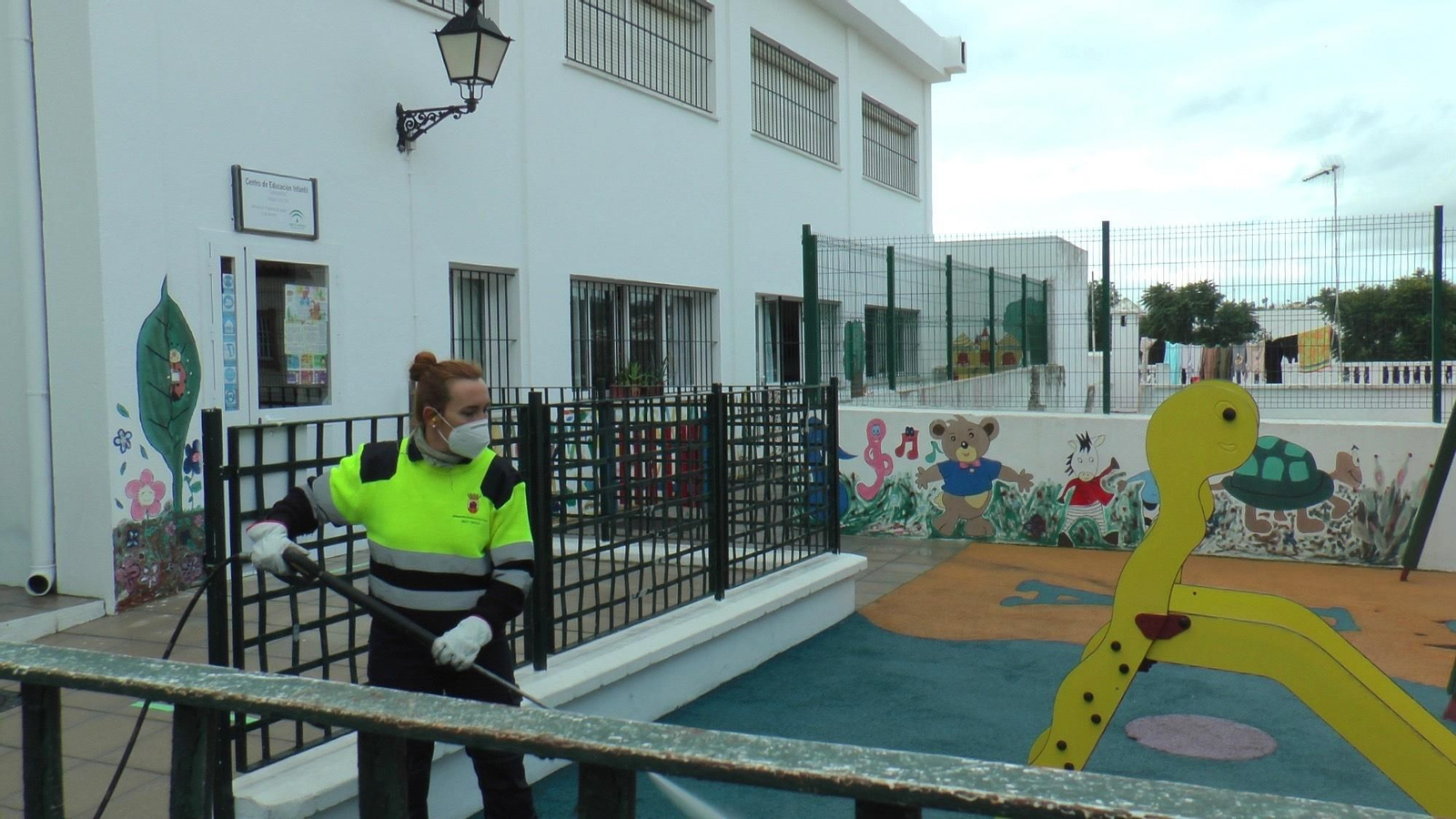 Trabajos de desinfección en San Roque