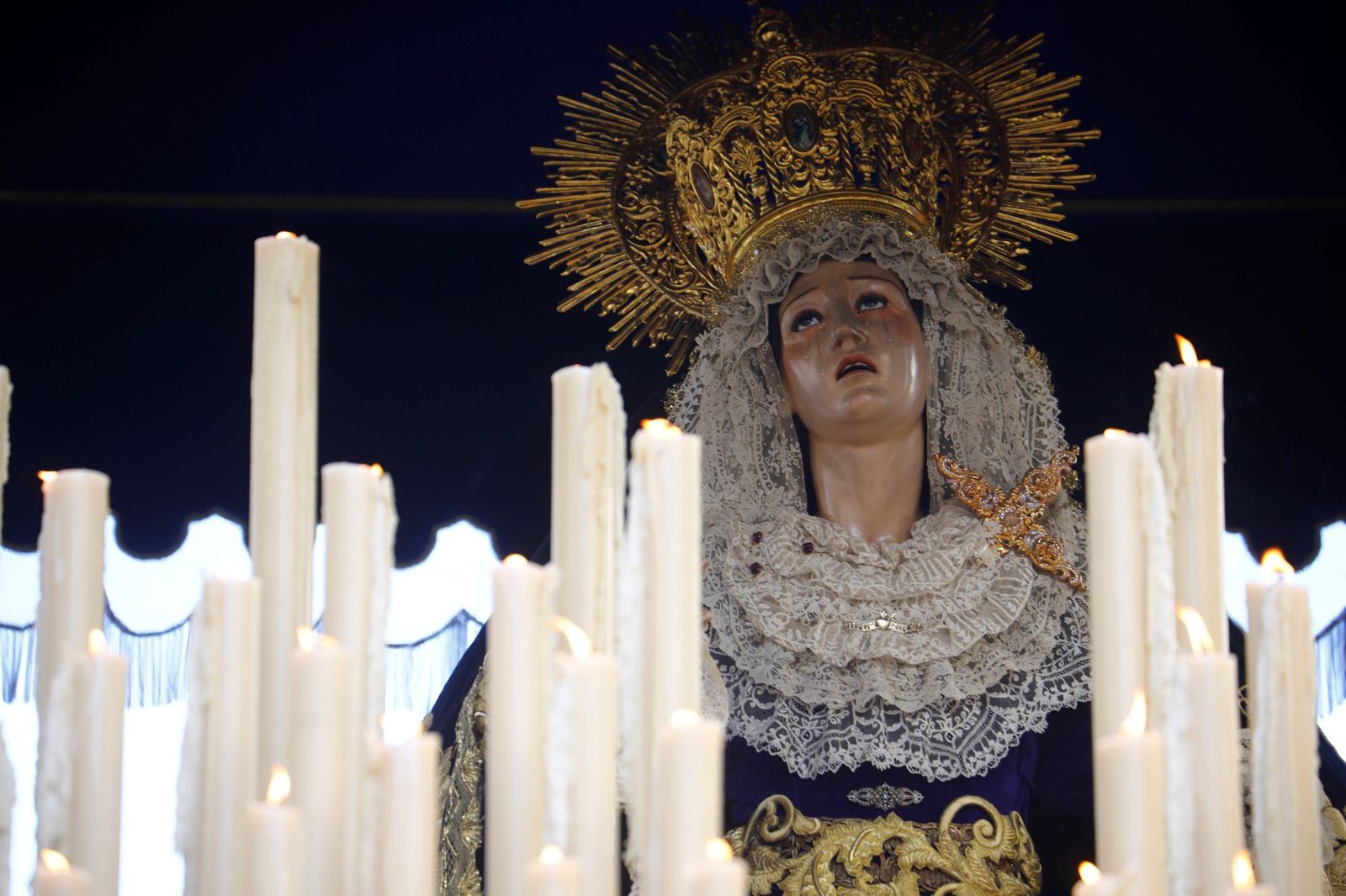 La Virgen del Mayor Dolor, en su paso de palio.