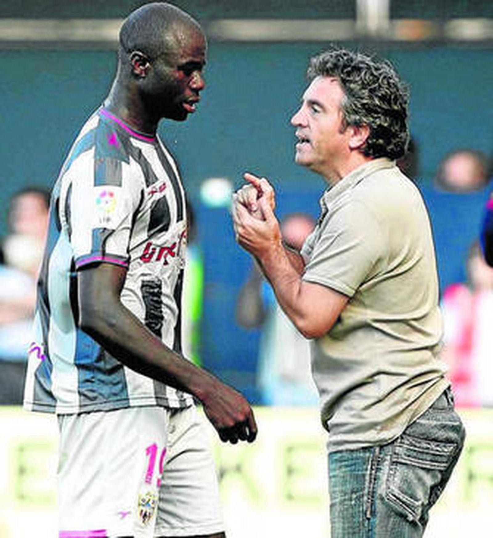 M'bami, junto a Juanma Lillo, su líder espiritual.