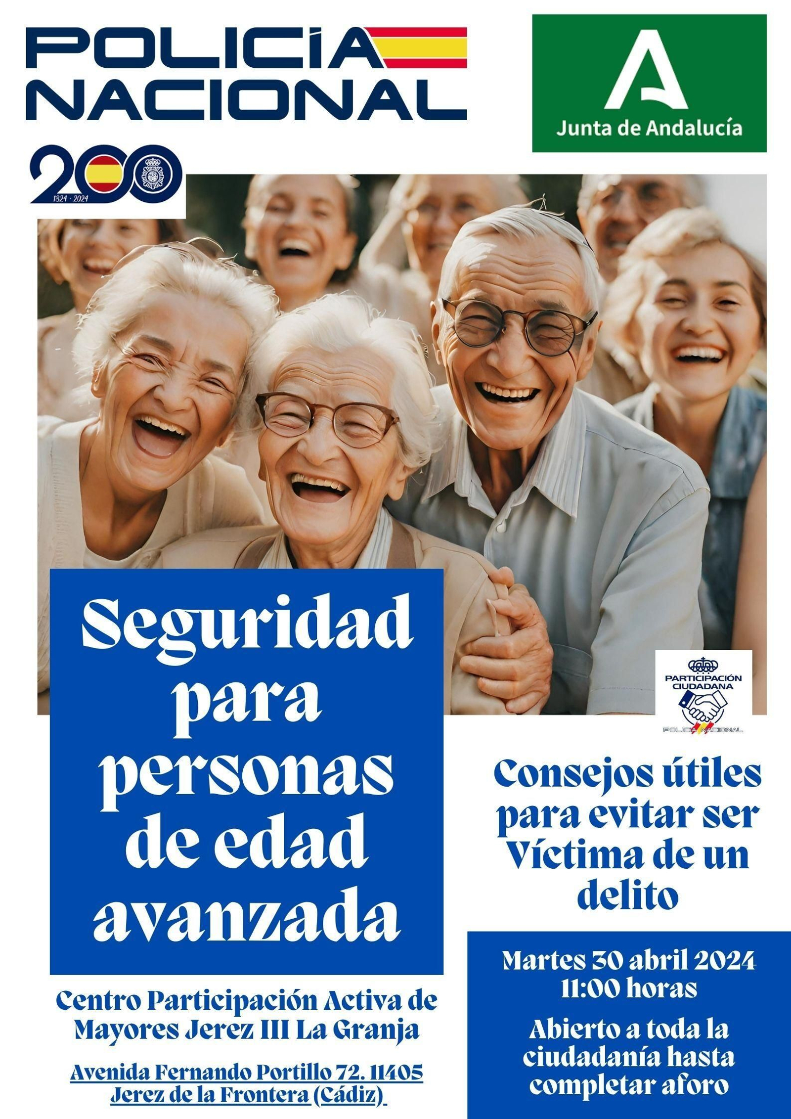 Cartel de la charla de la Policía Nacional de Jerez