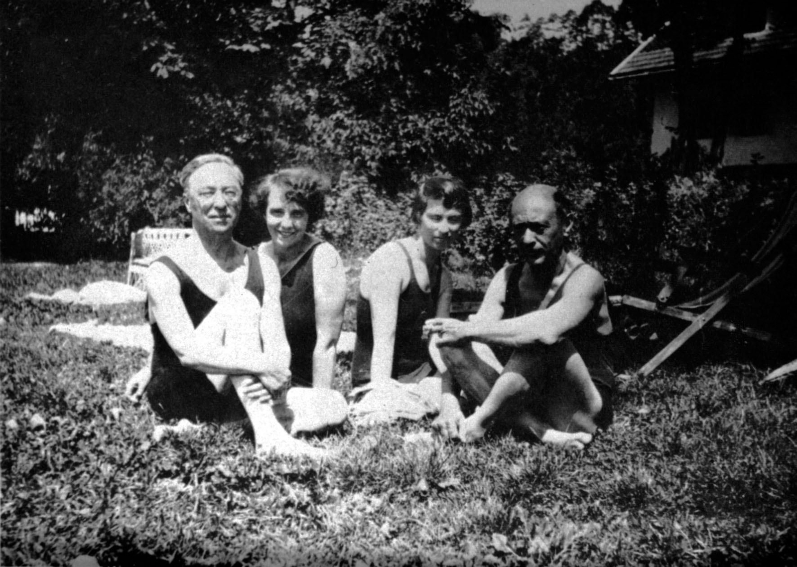 Kandinsky y Schönberg, con sus esposas, Nina y Gertrud, en una estampa veraniega.