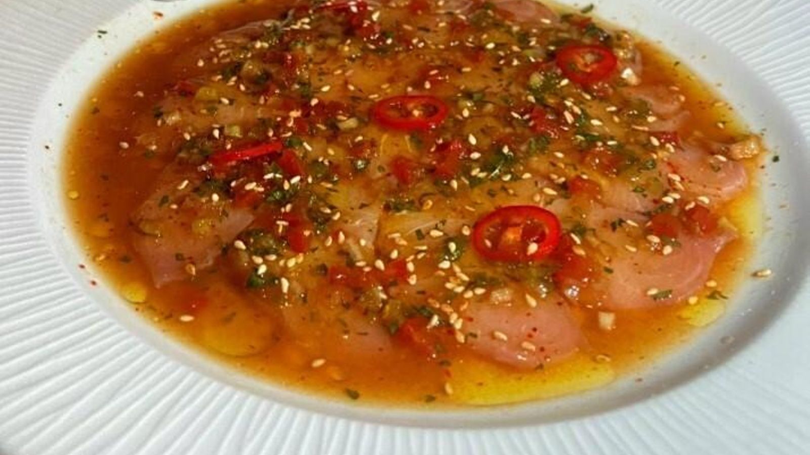 Tiradito de lubina en Nota Blu