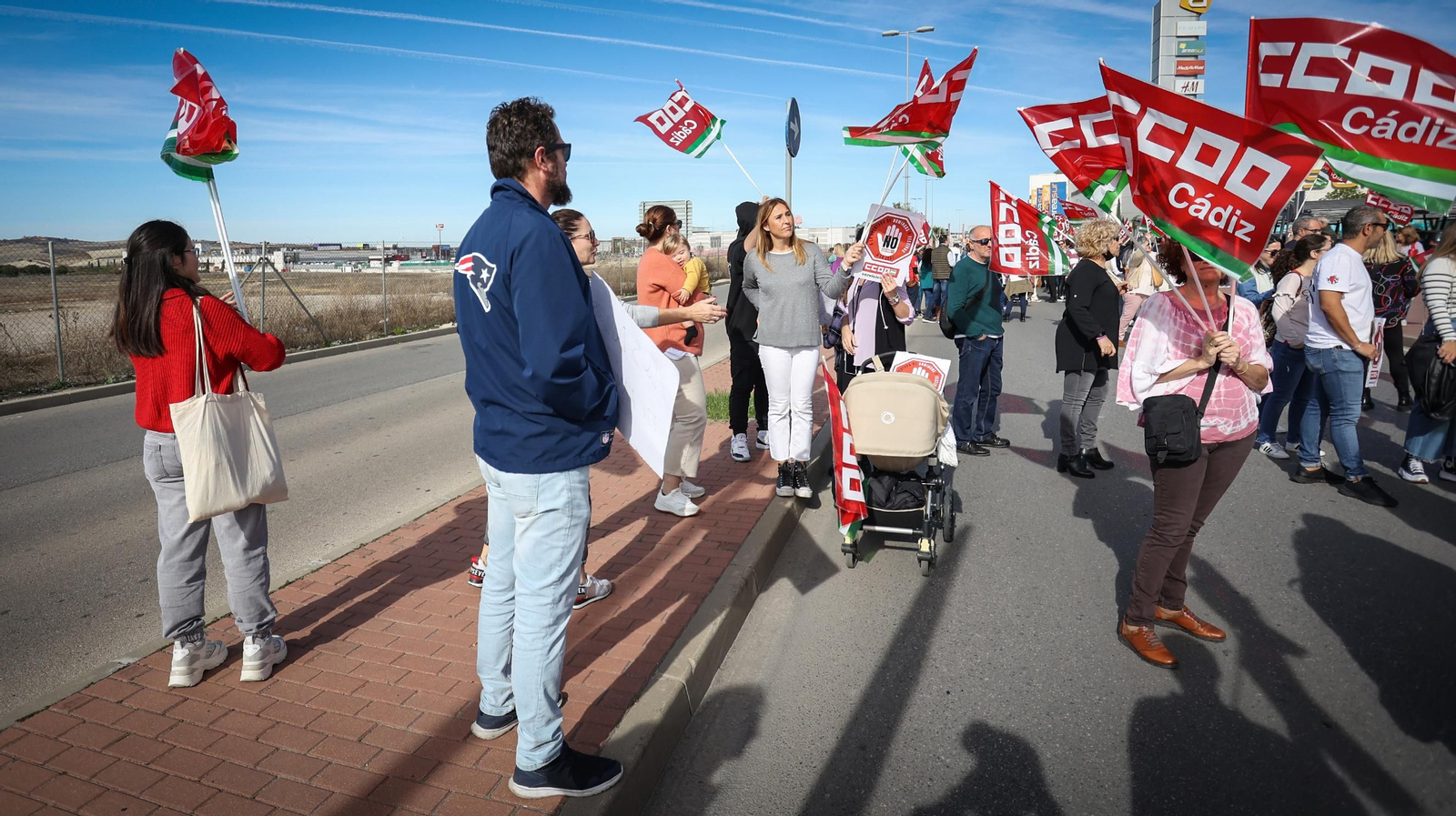 Manifestación de sindicatos y trabajadores
