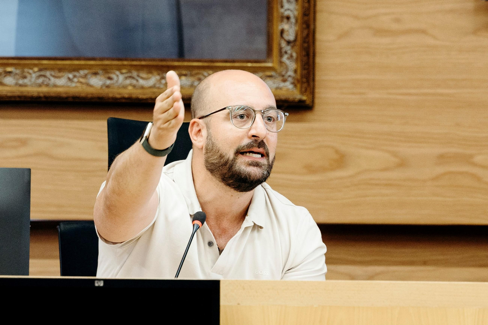 El alcalde de El Puerto, Germán Beardo, en el último pleno municipal.