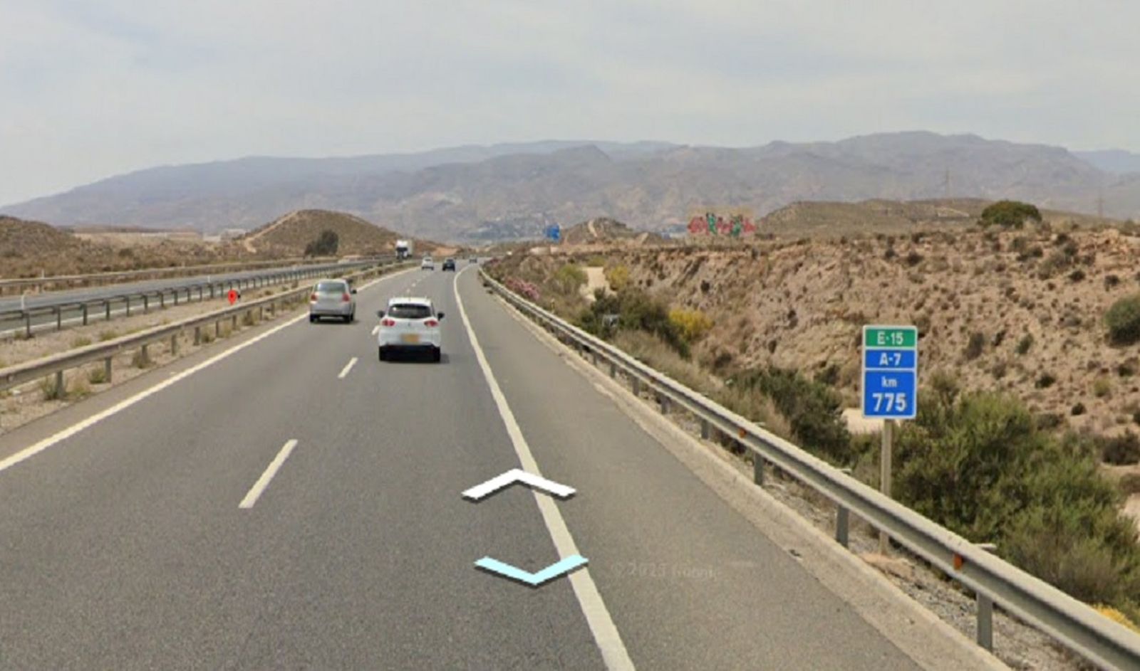 Lugar del accidente, en la Autovía A-7.