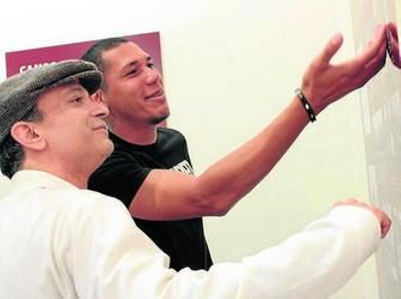 Maduro, ayer en el Mercantil junto al actor que encarna al mítico Kinké.