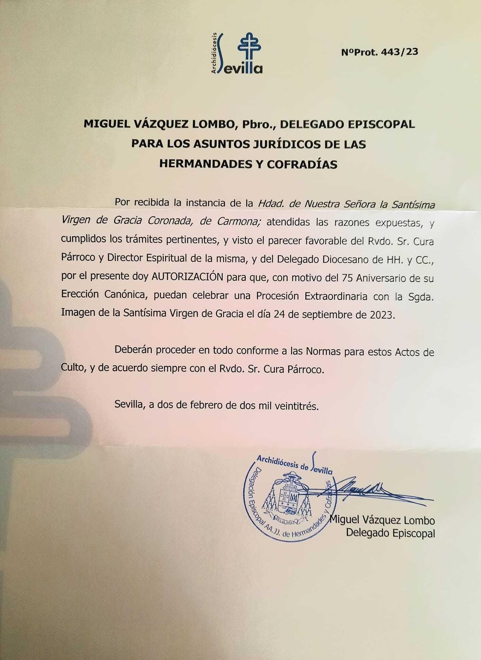 Autorización de la salida extraordinaria