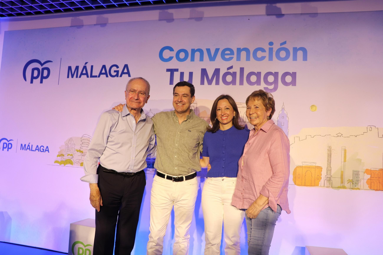 De la Torre, Moreno, Navarro y Villalobos, en la clausura de la convención del PP de Málaga.