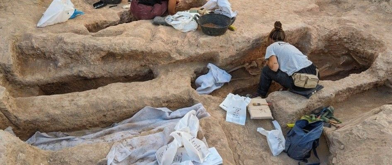 Los restos hallados durante las obras en Osuna.