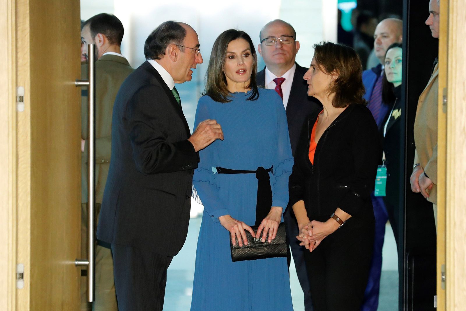 La Reina, ayer, en la entrega de becas de Iberdrola.