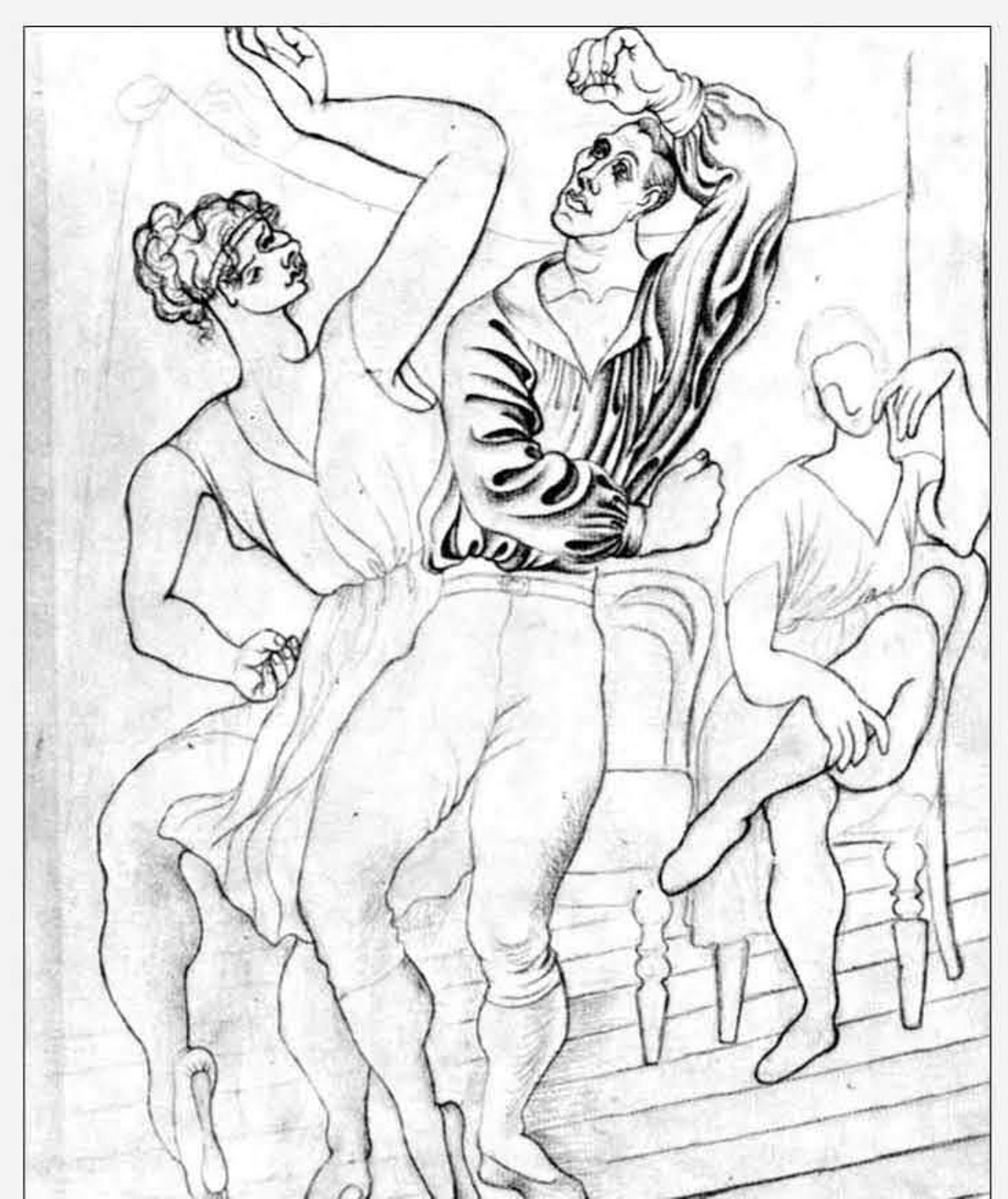 Félix el Loco con Vera Nemtchinova, por Pablo Picasso, colección particular.