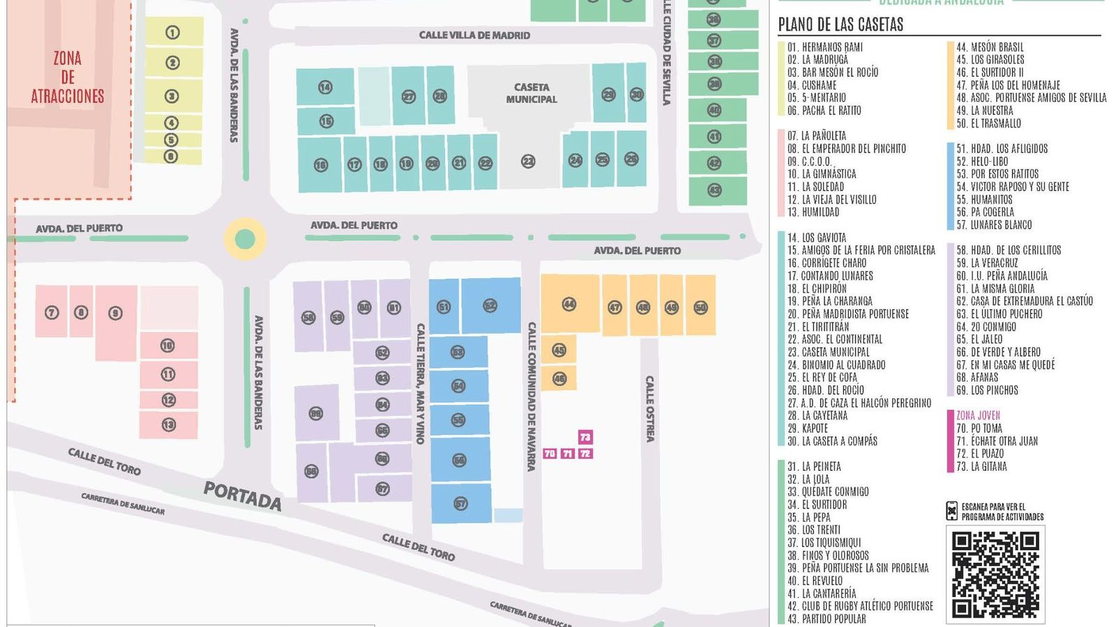 Plano de casetas de la Feria de El Puerto
