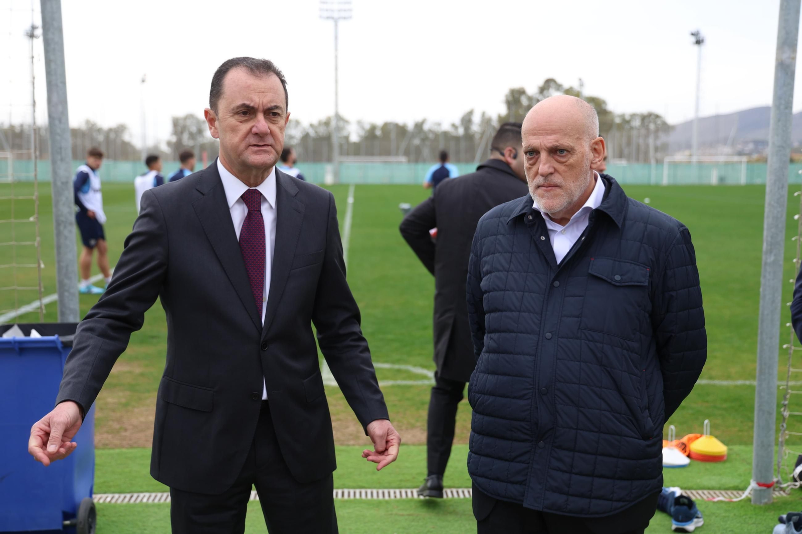 La visita de Javier Tebas a la Ciudad Deportiva del Málaga CF, en fotos