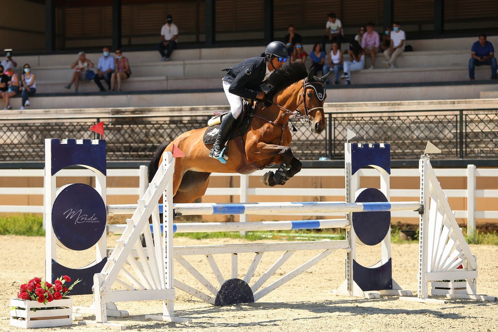 Muñoz Criado con su montura en una prueba celebrada en Granada