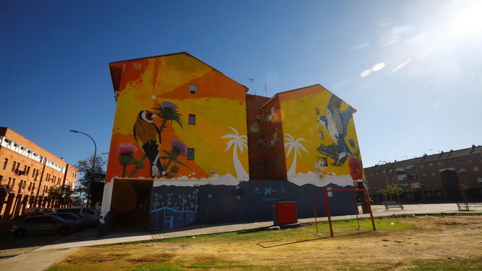 Mural pintado por Wilson Niño Vargas en Las Palmeras.