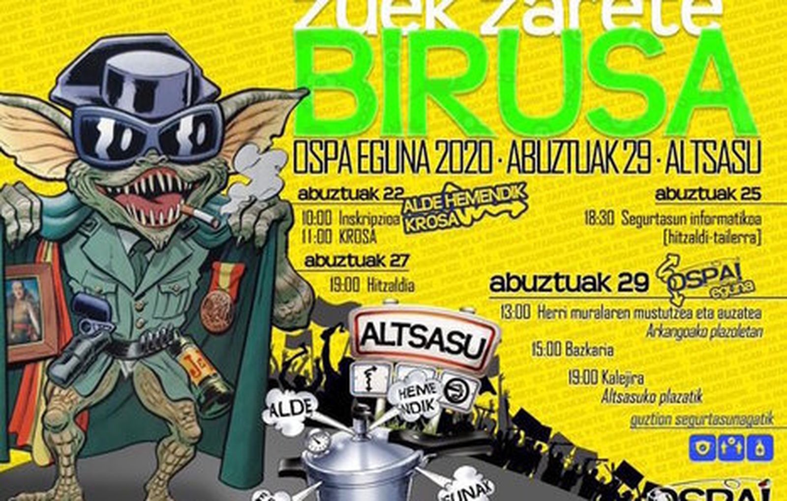 Cartel con el que se anunciaba el 'Ospa Eguna' en Alsasua