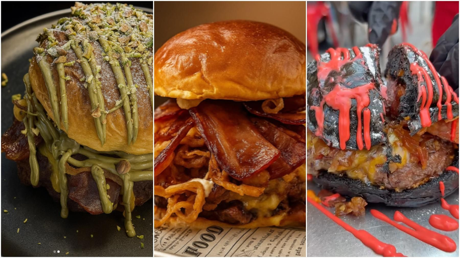 Tres de las 'súper' hamburguesas de Marvelous Burger.