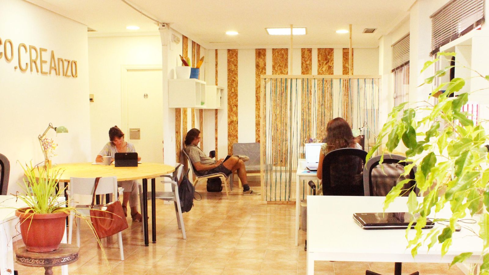 CoCreanza esta dividido en diferentes espacios que permiten realizar trabajo individual, en equipo y mantener reuniones privadas.