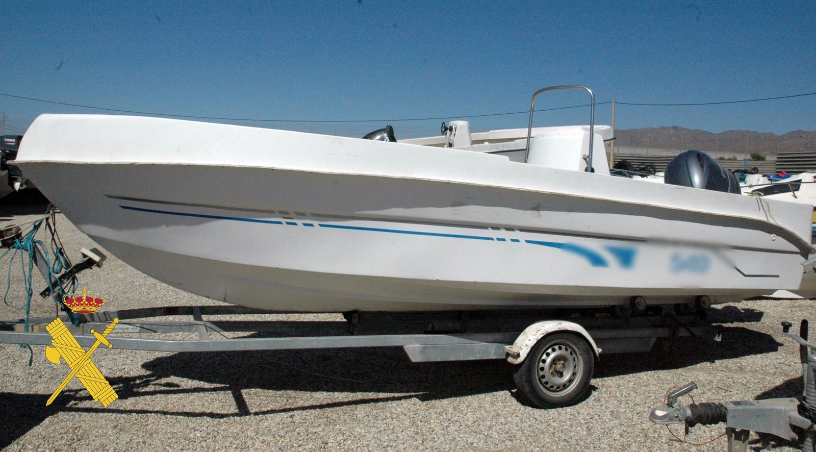 Embarcación intervenida por la Guardia Civil.