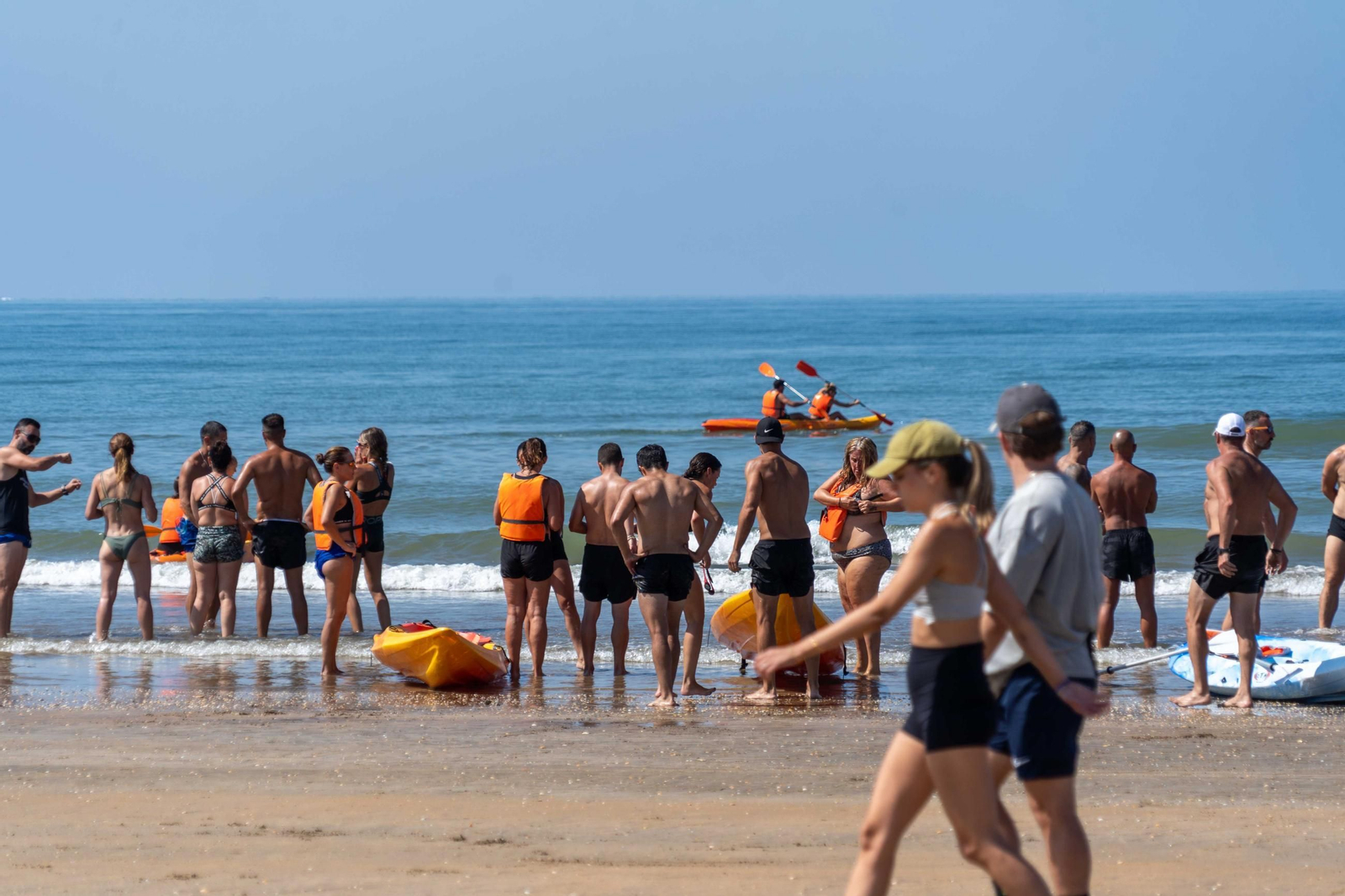 Ambiente de las playas de Punta Umbría la mañana del sábado 9 de agosto