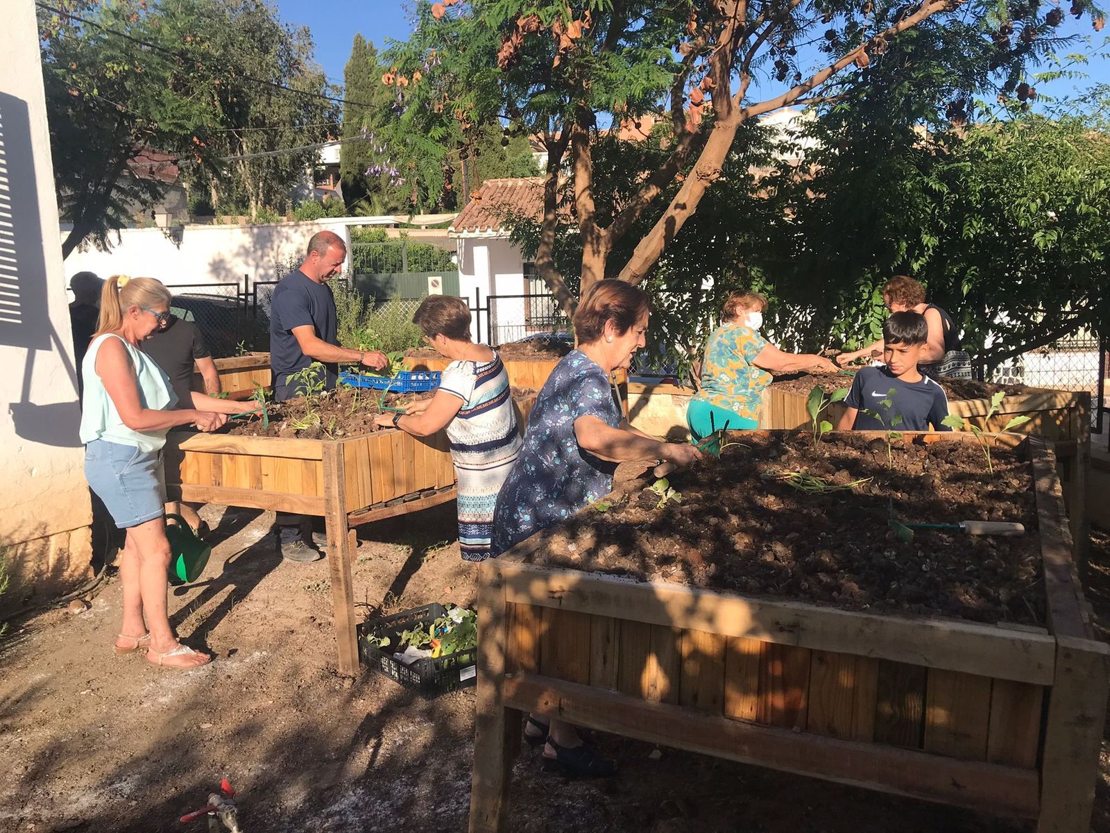 Huerto urbano de Riogordo.