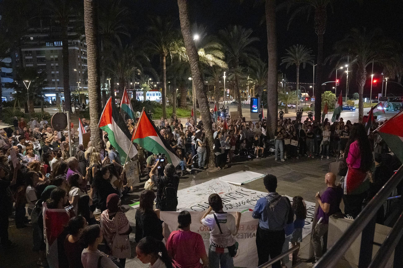 La Plataforma Almería por Palestina se manifiesta por la situación en Gaza, en imágenes