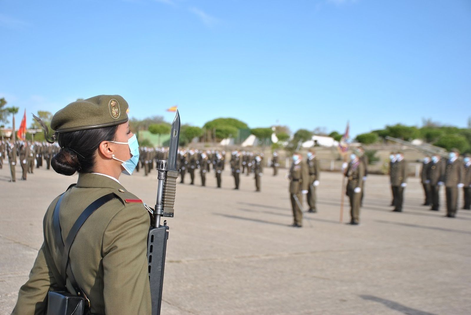 Una imagen de la jura de bandera en Camposoto.