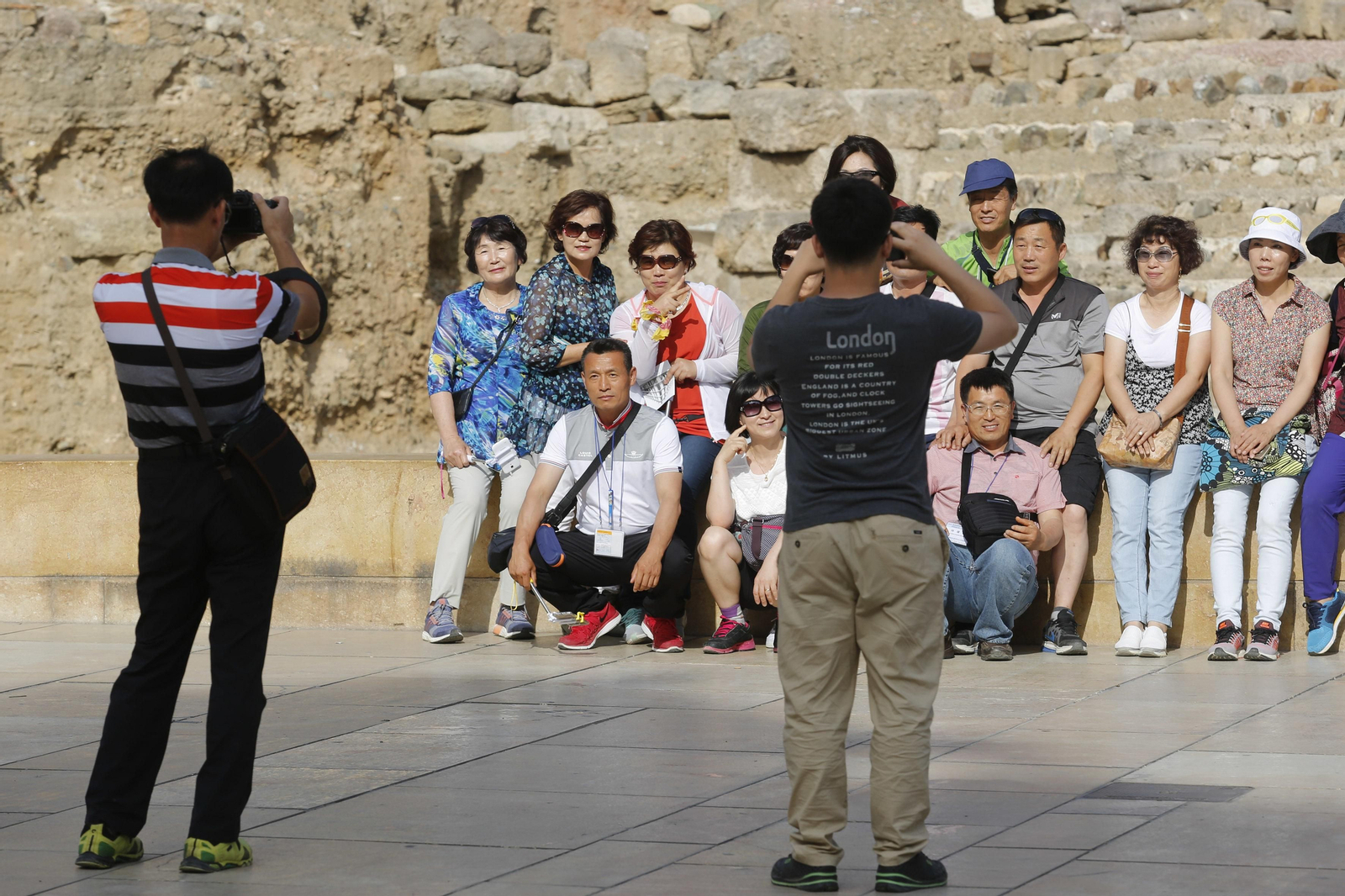 Un grupo de turistas asiáticos en Málaga