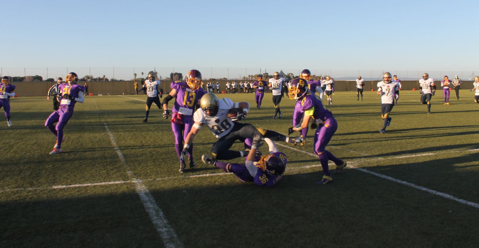 Un lance del partido de Sevilla Linces frente a Mairena Blue Devils.