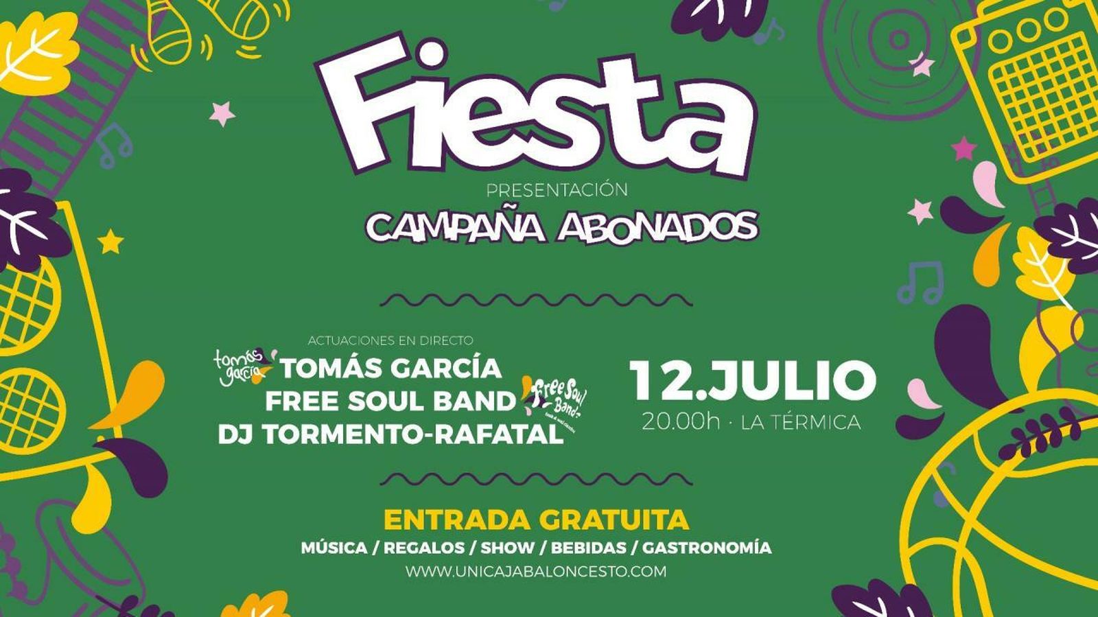 Cartel de la fiesta de presentación de la campaña de abonados.