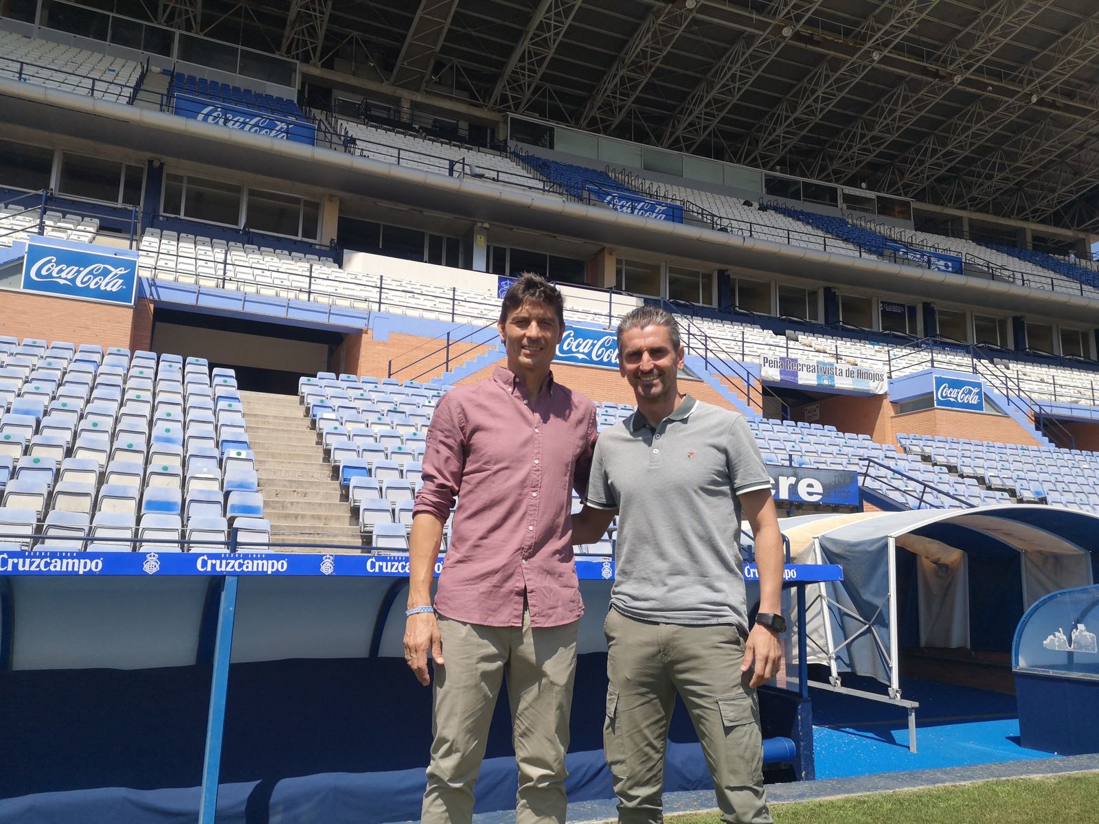 Jesús Vázquez y Juan Alfaro, en el Nuevo Colombino.