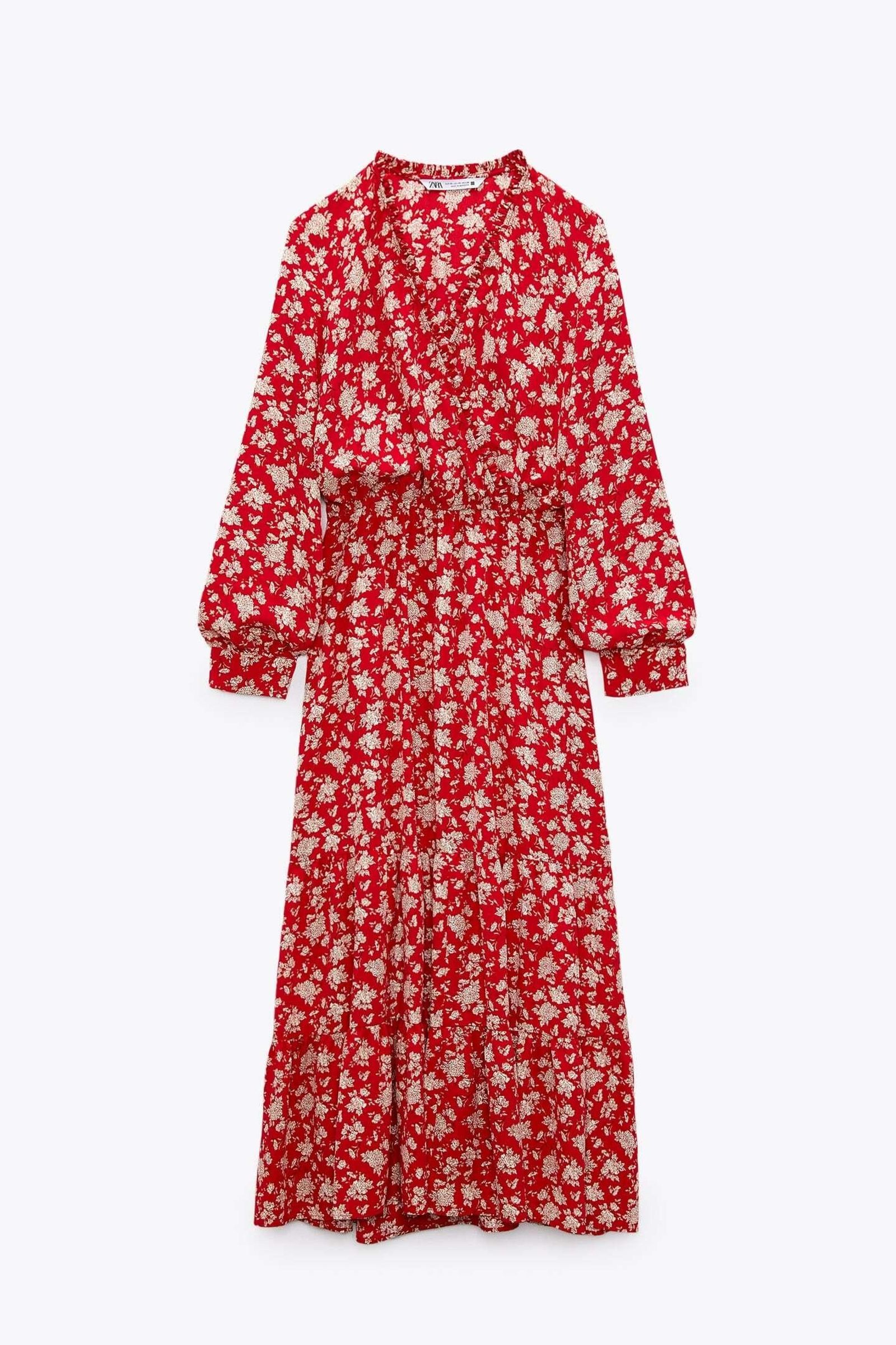Vestido de flores rojo de Zara. Vestido de flores rojo de Zara.
