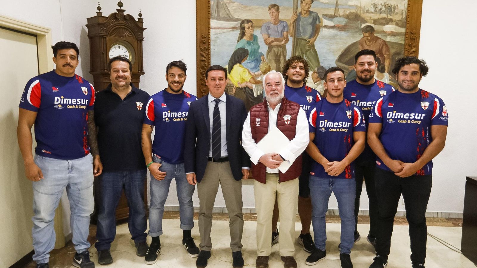 Javier A. García, con componentes de URA Rugby.