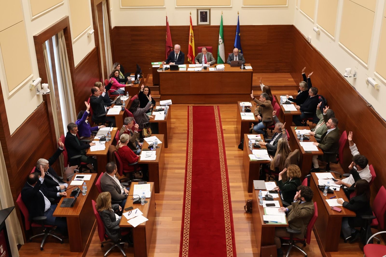 Un momento de una de las votaciones de esta sesión.