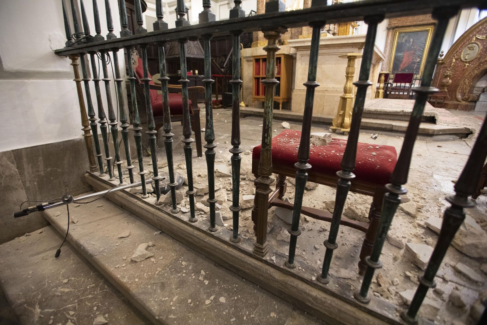Daños en la Iglesia de la Encarnación de Santa Fe.