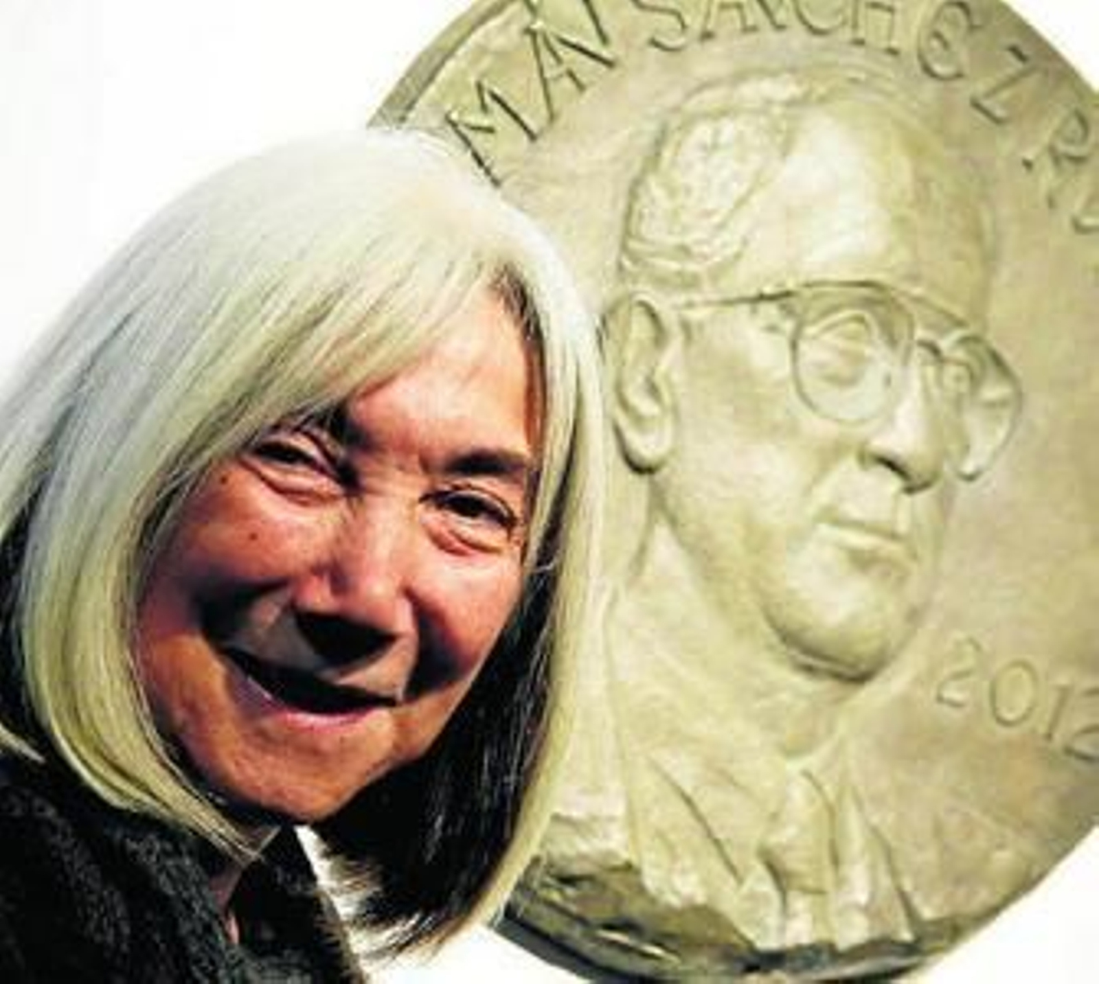 Kodama, ayer, ante una imagen de Borges.