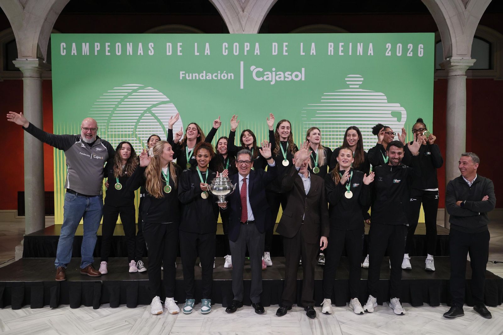 Recepción en la Fundación Cajasol a la campeonas de la Copa de la Reina de voleibol