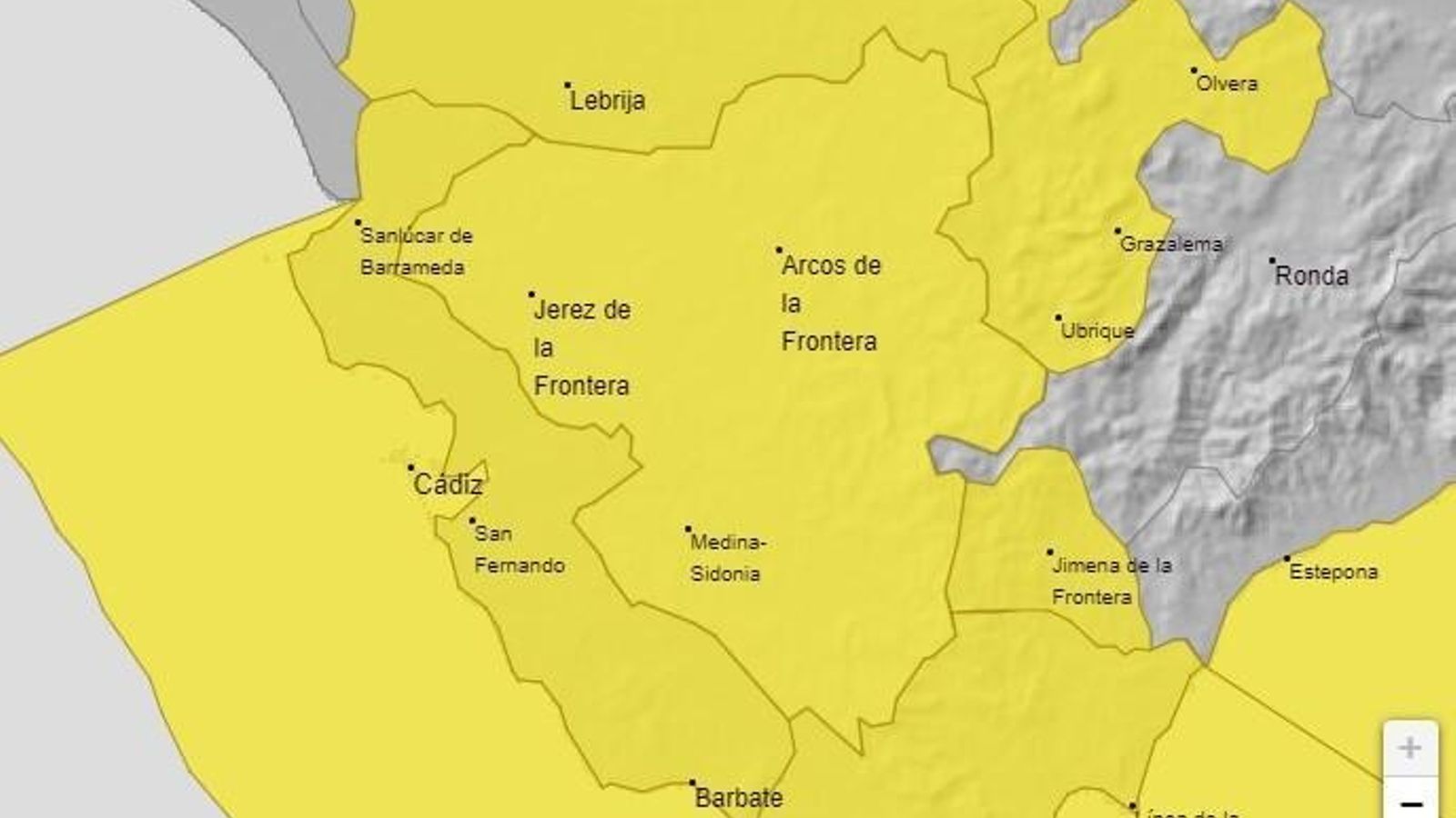 Alerta amarilla en tres provincias