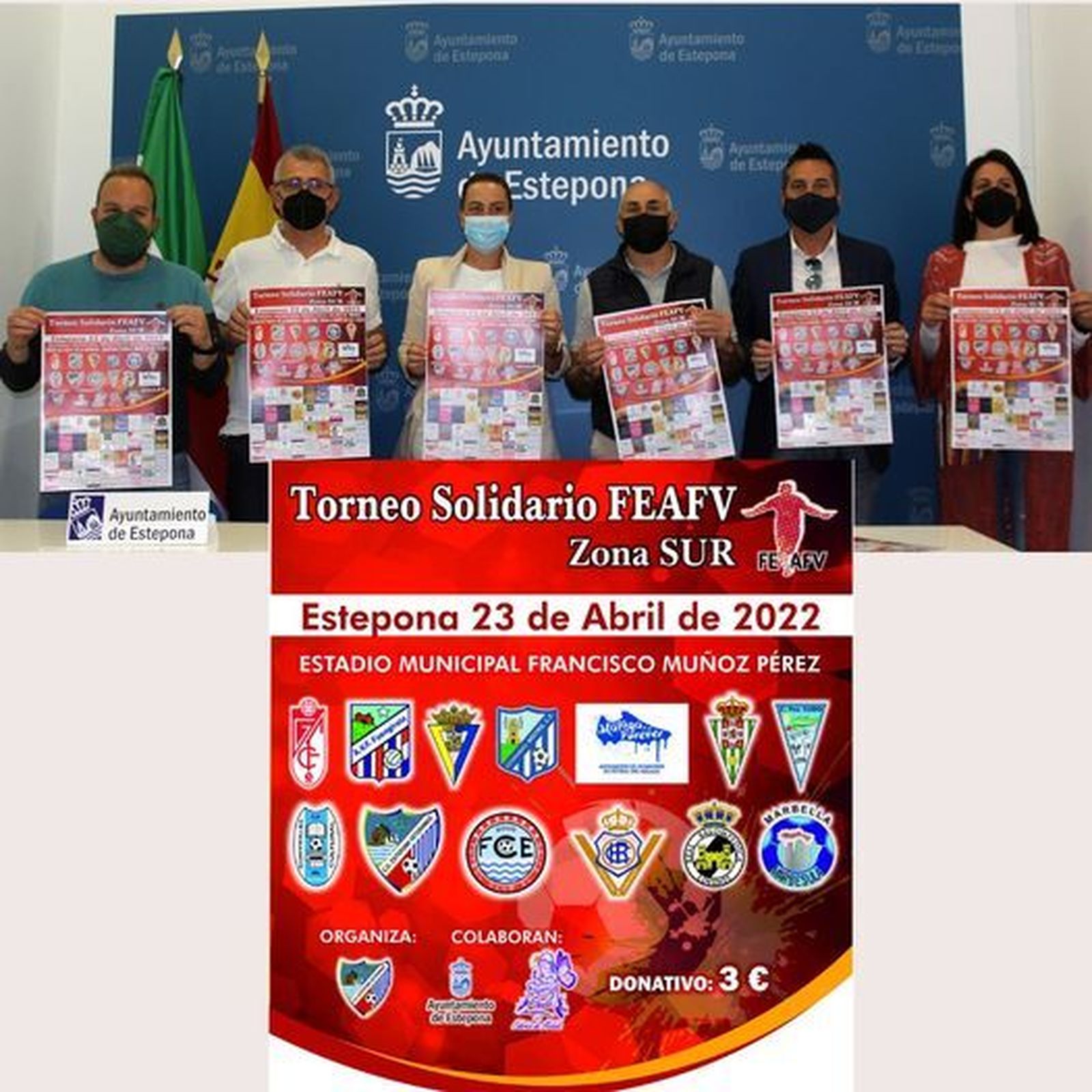 Los participantes en la presentación del torneo