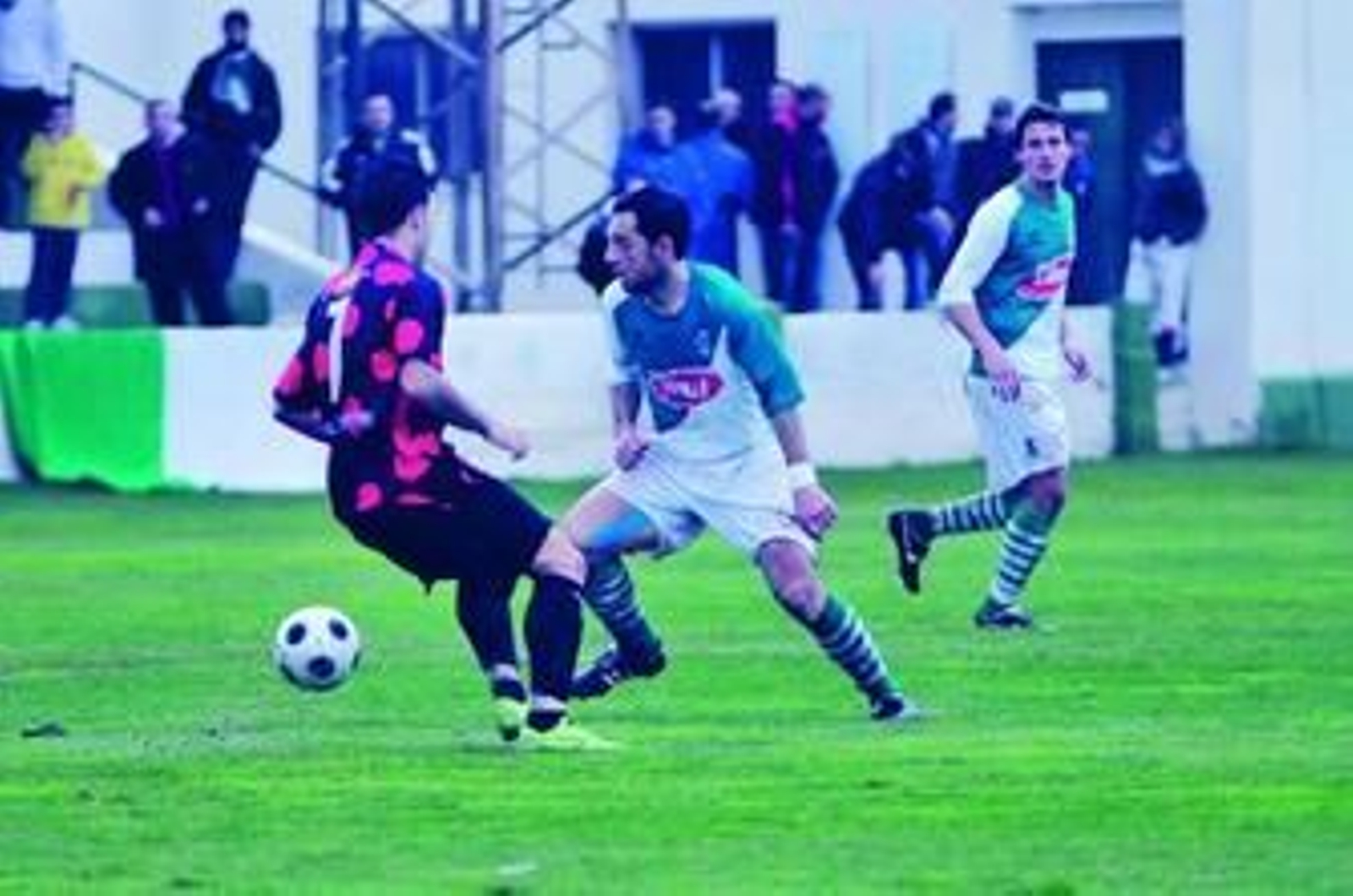 Caballero, a la derecha, en un partido con el Puerto Real.