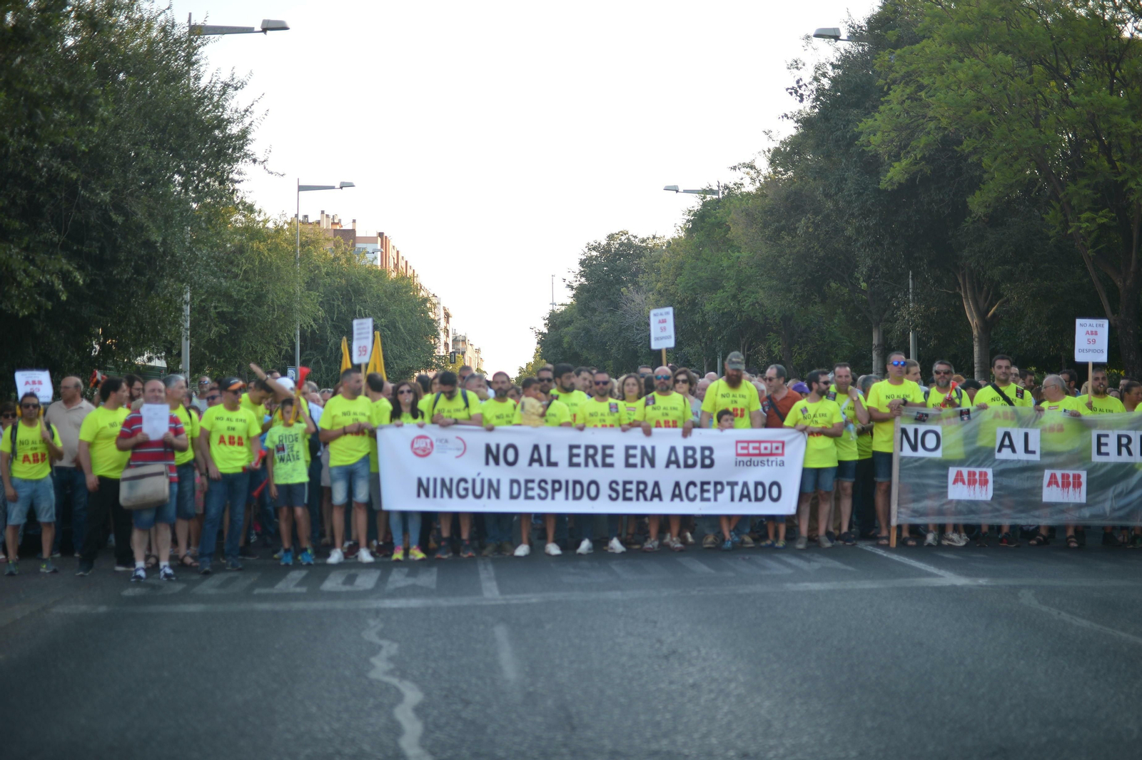 Un momento de la protesta contra el ERE