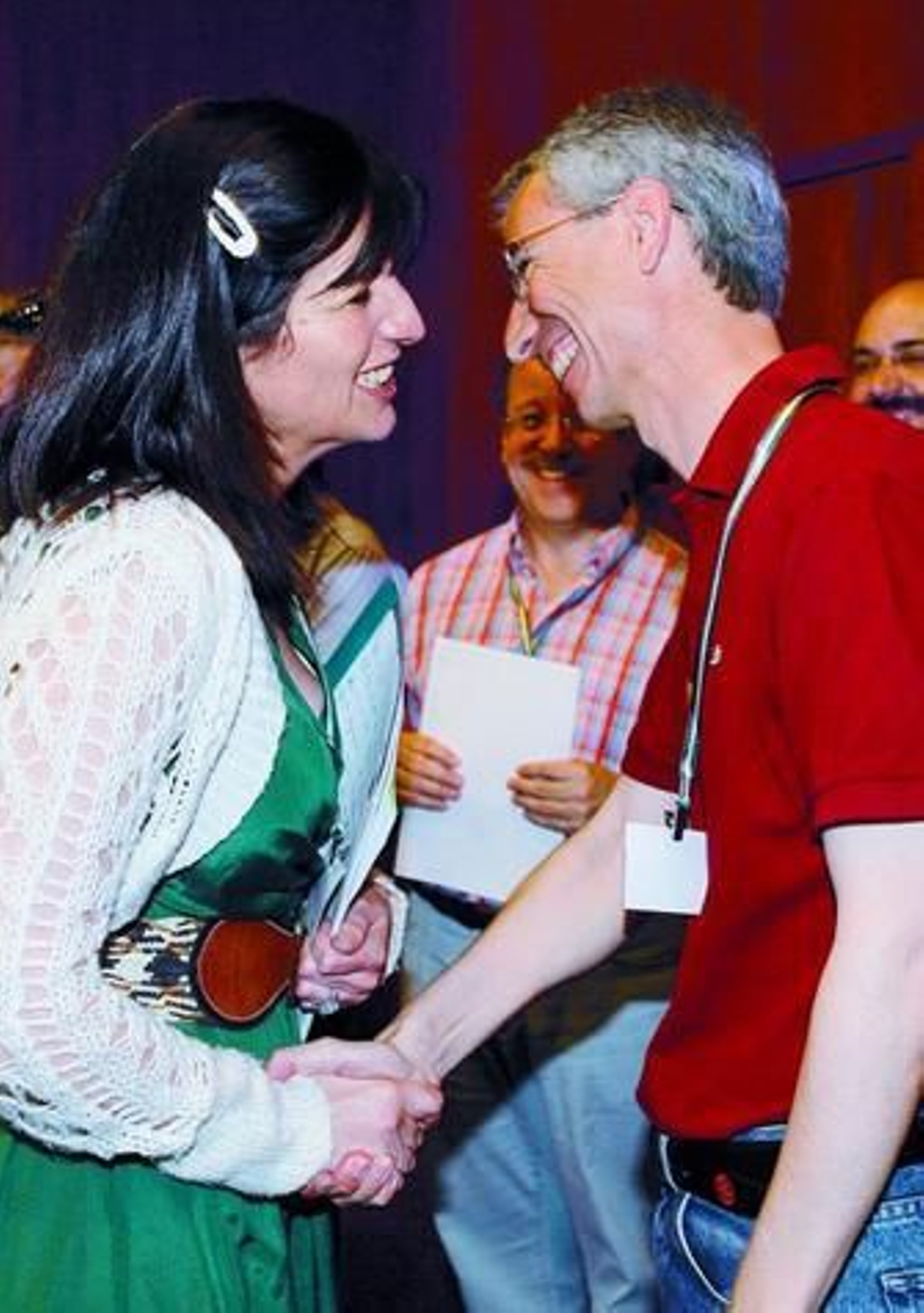 Pilar González y Antonio Jiménez, ayer, en el XIV congreso del PA.