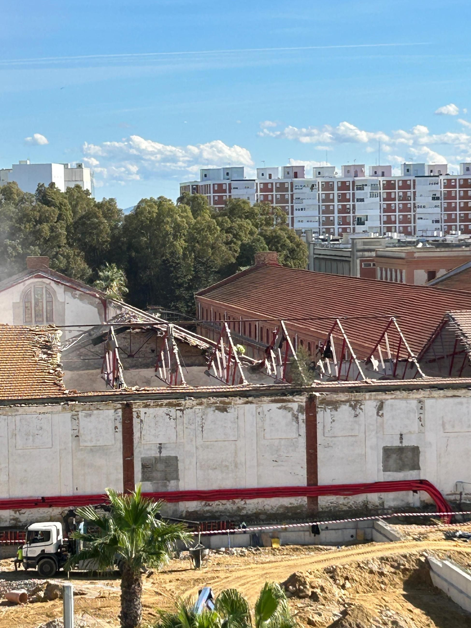Así avanza la obra en los antiguos depósitos de tabaco.