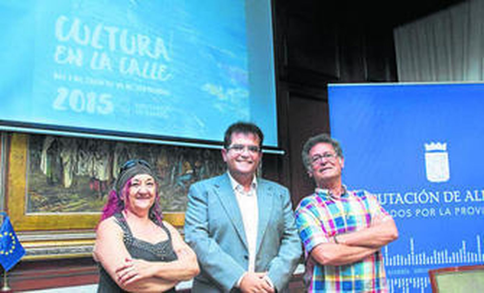 El diputado provincial de Cultura, Antonio Jesús Rodríguez junto a Gloria Zapata y Paco Cañizares.