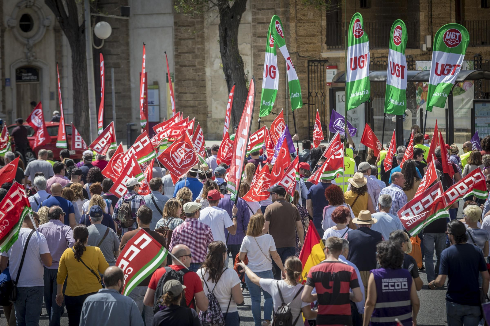 Manifestación de UGT y CCOO