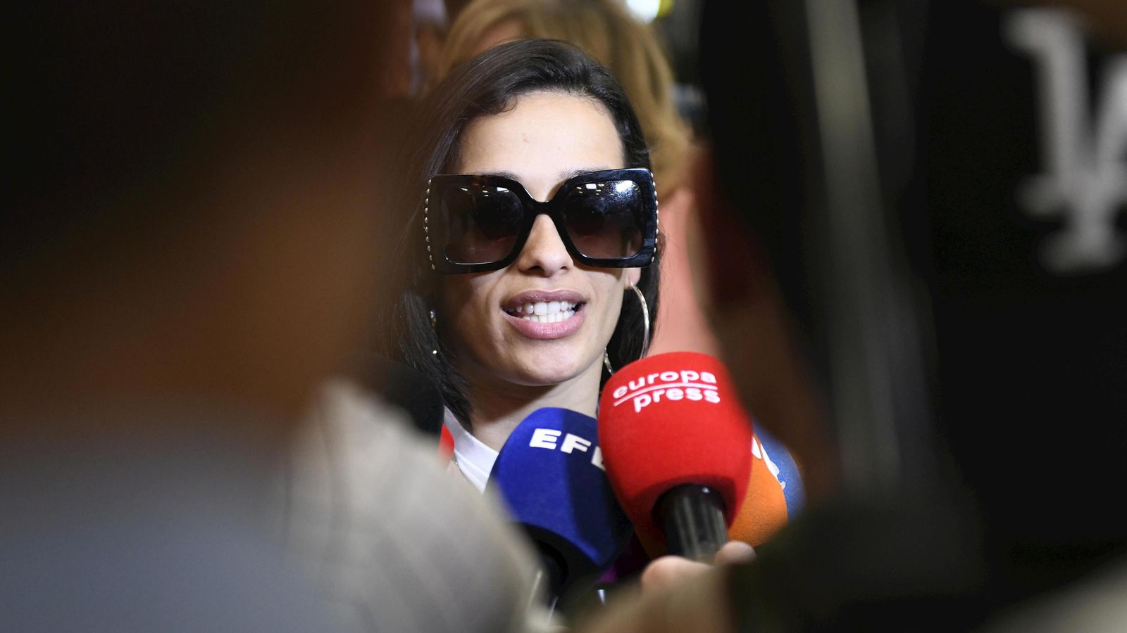 Chanel, el domingo, a su llegada al aeropuerto Adolfo Suárez-Barajas de Madrid.