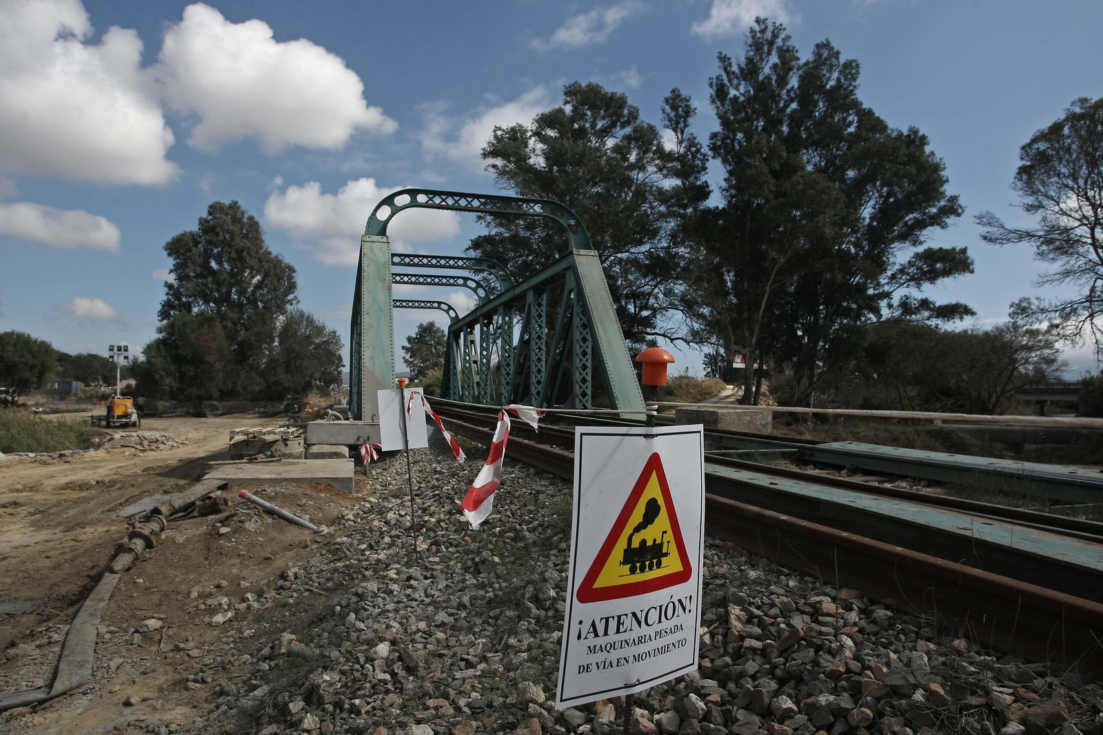 Trabajos en la línea ferroviaria.